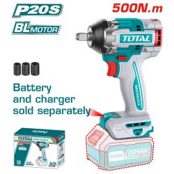 Акумулаторен ударен безчетков гайковерт TOTAL INDUSTRIAL TIWLI205011 1/2", 20 V, 500 Nm, без батерия 