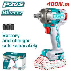 Акумулаторен ударен безчетков гайковерт TOTAL INDUSTRIAL TIWLI20401 1/2", 20 V, 400 Nm, без батерия 