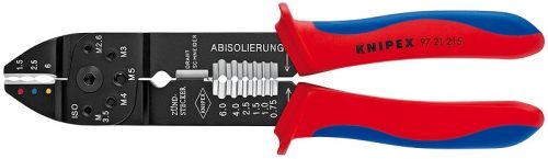 Knipex Клещи кербовъчни за изолирани кабелни обувки 230 мм /97 21 215/