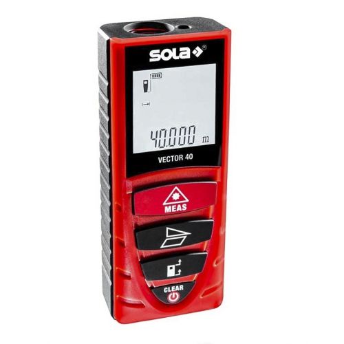 Ролетка лазерна с LCD дисплей противоударна 0.2-40 м, 2 мм/м /Vector 40/