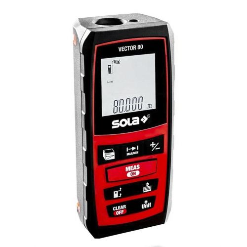 Ролетка лазерна с LCD дисплей противоударна 0.2-80 м, 1.5 мм/м /Vector 80/