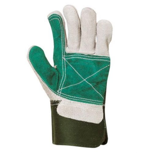 Ръкавици Eurotechnique докерски от телешки велур и плат размер 10, зелени, 154