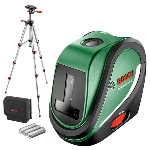 Нивелир Bosch Universal Level 2 set лазерен линеен с 2 лъча 10 м, 0.5 мм/м