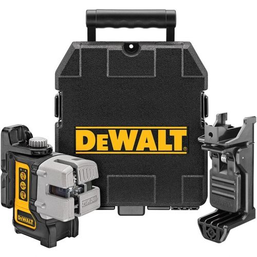 Нивелир DeWALT DW089K лазерен линеен с 3 лъча 15 м, 0.3 мм/м