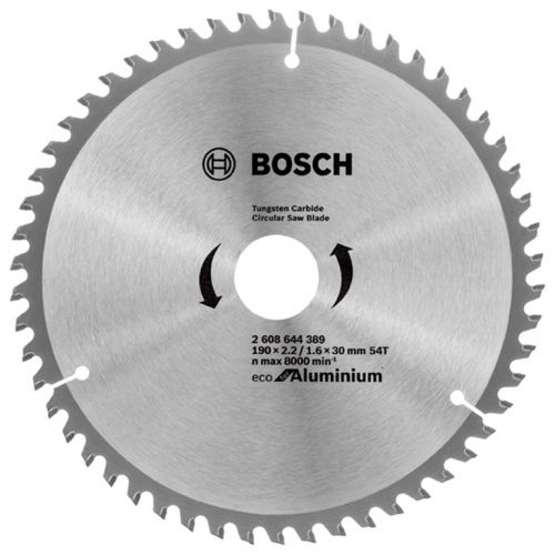 Циркулярен диск Bosch метален HM за рязане на алуминий 190x30x2.4 мм, 54 z, Eco for Aluminium