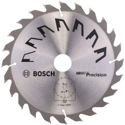 Циркулярен диск Bosch метален HM за рязане на дърво 210x30x2.5 мм, 24 z, Precision