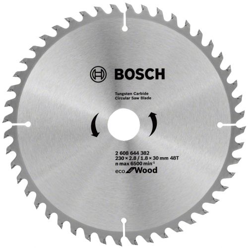 Циркулярен диск Bosch метален HM за рязане на дърво 230x30x2.8 мм, 48 z, Eco for Wood