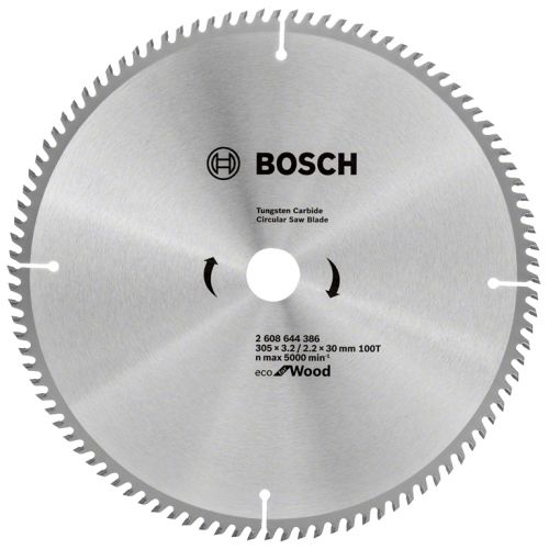 Циркулярен диск Bosch метален HM за рязане на дърво  305x30x3.2 мм, 100 z, Eco for Wood