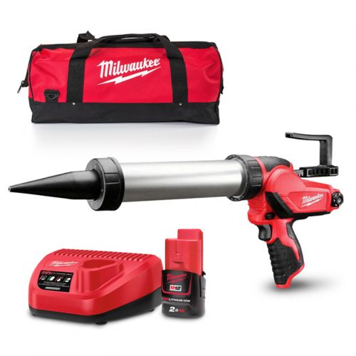 Пистолет Milwaukee M12 PCG/600A-201B акумулаторен за уплътнители тип салам 12 V, 2 Ah, 1780 N, 0.6 л