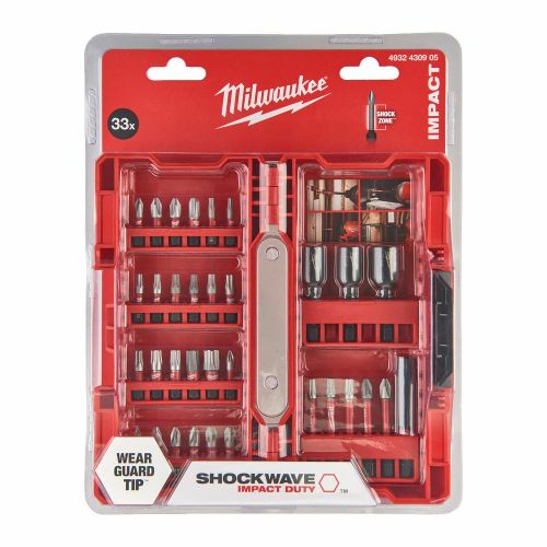 Комплект ударни накрайници с магнитен държач Milwaukee  33 части / 4932430905 