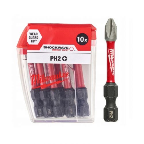 Ударни накрайници / битове Milwaukee 4932430855 / ShockWave Impact Duty PH2 x 50mm - 10 броя