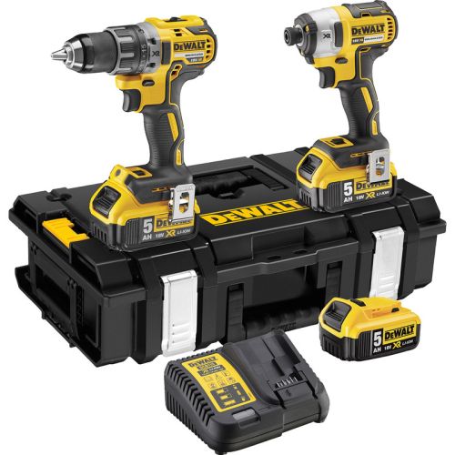 Комплект DeWALT DCK266P2, безчетков винтоверт DeWALT DCF887 и бормашина DeWALT DCD796