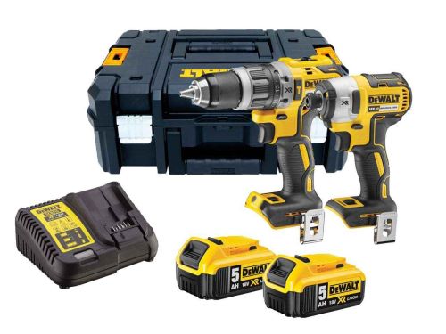 Комплект DeWALT DCK266P2T, безчетков винтоверт DeWALT DCF887 и бормашина DeWALT DCD796