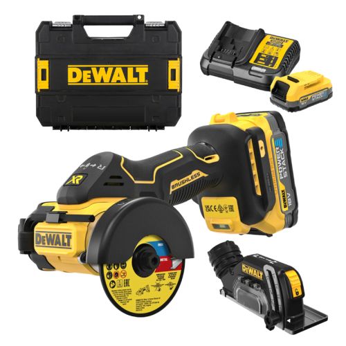 Циркуляр DeWALT DCS438E2T акумулаторен 18 V, 1.7 Ah, 76 мм