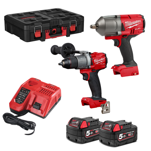 Комплект Milwaukee M18 FHIWF12 и M18 FPD2 акумулаторни 18 V, 5.0 Ah