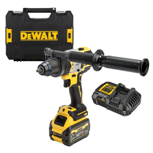 Бормашина винтоверт DeWALT DCD999T1 акумулаторна ударна с 1 батерия и зарядно, 18 V, 6 Ah, 112 Nm, 1.5-13 мм