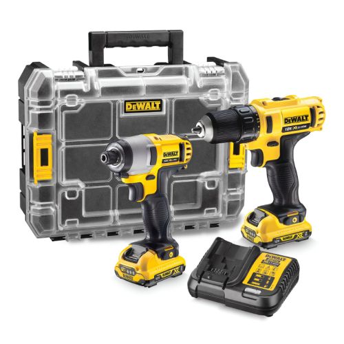 Комплект DeWALT DCK211D2T акумулаторни инструменти с 2 батерии и зарядно, DCD710, DCF815, 12 V, 2 Ah