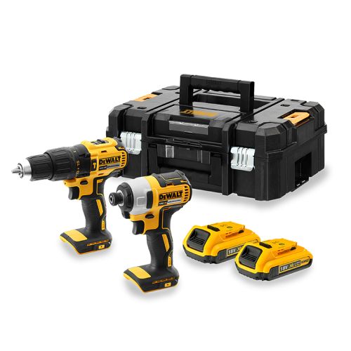 Комплект DeWALT DCK2060D2T акумулаторни инструменти с 2 батерии и зарядно, DCD778, DCF787, 18 V, 2 Ah