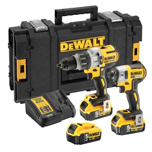 Комплект DeWALT DCK276P3 акумулаторни инструменти с 3 батерии и зарядно, DCD996, DCF887, 18 V, 5 Ah