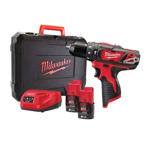 Винтоверт Milwaukee M12 BPD-202C акумулаторен ударен с 2 батерии и зарядно, 12 V, 2 Ah, 30 Nm, 1-10 мм