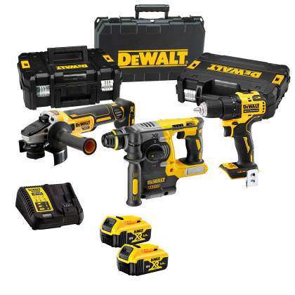 Комплект DeWALT акумулаторни инструменти 18 V, DCG405, DCH273, DCD708, 2x5.0 Ah