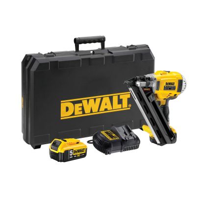 Такер DeWALT DCN692P2 акумулаторен за гвоздеи с 2 батерии и зарядно, 18 V, 5 Ah, SN21, SN34, 50-90 мм