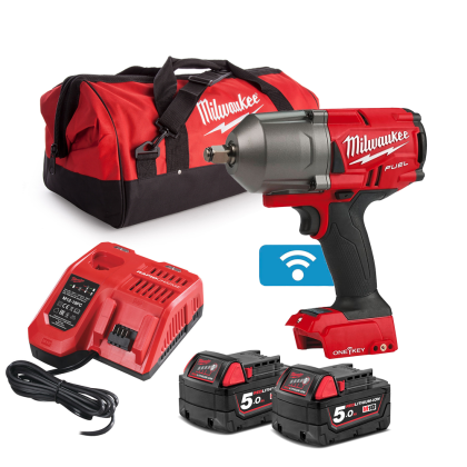 Гайковерт Milwaukee M18 ONEFHIWF12-502X акумулаторен ударен безчетков 18 V, 5 Ah, 1898 Nm, 1/2"