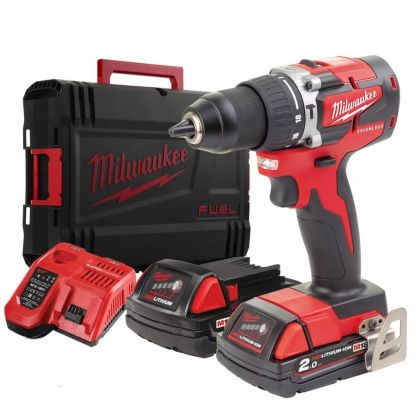  Винтоверт Milwaukee M18 CBLPD-202C акумулаторен ударен безчетков 18 V, 2 Ah, 60 Nm, 1.5-13 мм