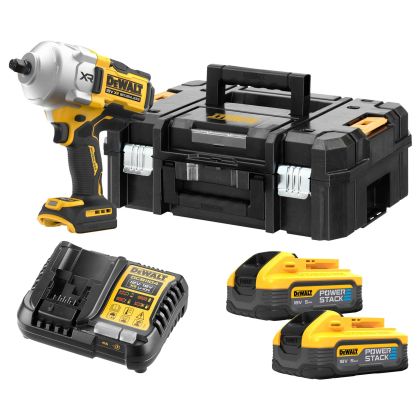 Гайковерт акумулаторен DeWALT DCF961H2T с безчетков двигател с 2 батерии и зарядно, 18 V, 2372 Nm, квадрат, 1/2"