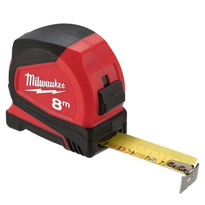 Ролетка Milwaukee Pro compact C8/25 гумирана противоударна 8 м