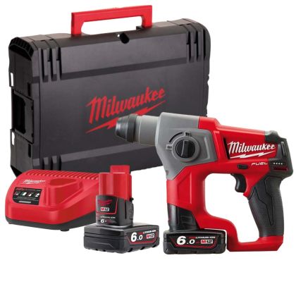 Акумулаторен безчетков перфоратор Milwaukee M12 CH-602X с батерия и зарядно, SDS-plus, 12 V, 6.0 Ah, 1.1 J