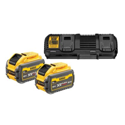 Комплект акумулаторни батерии със зарядно DeWALT DCB132X2, 2 x 9.0 Ah, Flexvolt