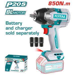 Акумулаторен ударен безчетков гайковерт TOTAL INDUSTRIAL TIWLI20851 1/2", 20 V, 850 Nm, без батерия 