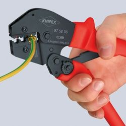 Knipex Клещи кербовъчни за неизолирани плоски кабелни обувки с изолация 250 мм /97 52 04/