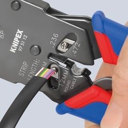 Knipex Клещи кербовъчни за телефонни и компютърни конектори 200 мм, 6-12 мм /97 51 12 SB/