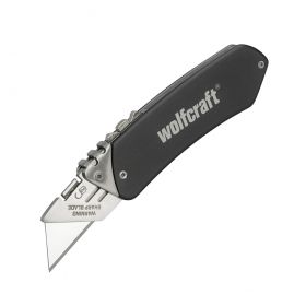 Wolfcraft 4124000 Нож макетен метален с трапецовидно острие сгъваем 90 мм