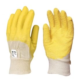 Ръкавици Eurotechnique топени в латекс памучни размер 10, жълти, 3800