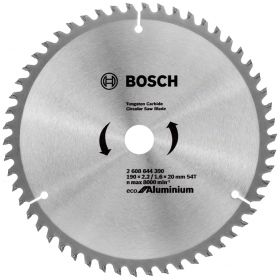 Циркулярен диск Bosch метален HM за рязане на алуминий 190x20x2.2 мм, 54 z, Eco for Aluminium