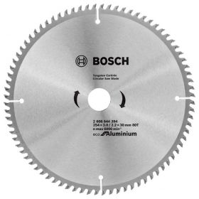 Циркулярен диск Bosch метален HM за рязане на алуминий 254x30x3 мм, 80 z, Eco for Aluminium