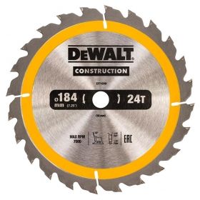 Циркулярен диск DeWALT DT1939 метален HM за рязане на дърво 184x16x1.8 мм, 24 z