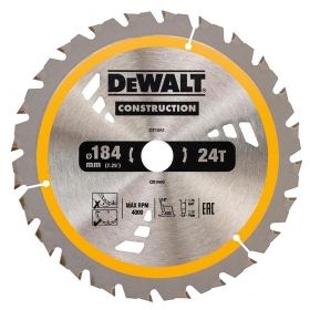 Циркулярен диск DeWALT DT1951 метален HM за рязане на дърво 184x20x1.8 мм, 24 z