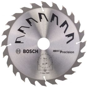 Циркулярен диск Bosch метален HM за рязане на дърво 210x30x2.5 мм, 24 z, Precision