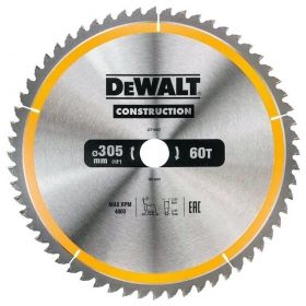 Циркулярен диск DeWALT DT1960  метален HM за рязане на дърво  305x30x3 мм, 60 z