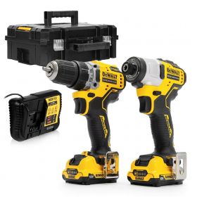 Комплект акумулаторни инструменти  DeWALT DCF801 и DCD701 DCK2110C2T, 12 V, 1.3 Ah, 