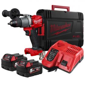 Бормашина винтоверт Milwaukee M18 FPD2-502X акумулаторна ударна с батерия и зарядно, 18 V, 5 Ah, 135 Nm, 1.5-13 мм