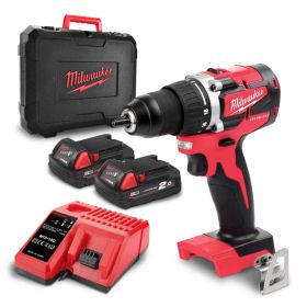 Винтоверт Milwaukee M18 CBLDD-202C акумулаторен безчетков 18 V, 2 Ah, 60 Nm, 1.5-13 мм