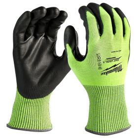 Ръкавици Milwaukee със защита от срязване ниво 4 топени в нитрил размер 9, флуоресцентни
