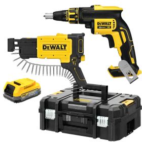 Винтоверт DeWALT DCF620E1K акумулаторен с пълнител безчетков с батерия , 18 V, 1.7 Ah, 30 Nm, 1/4"