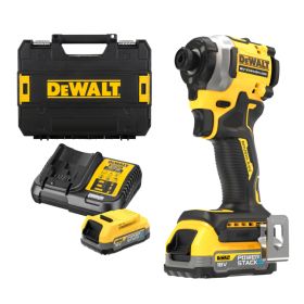 Гайковерт DeWALT DCF850E2T акумулаторен ударен с батерия и зарядно, 18 V, 1.7 Ah, 206.2 Nm, 1/4"