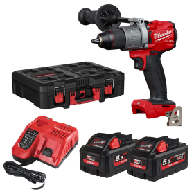 Бормашина винтоверт Milwaukee M18 FPD2-552X PACKOUT акумулаторна ударна с батерия и зарядно, 18 V, 5.5 Ah, 135 Nm, 1.5-13 мм